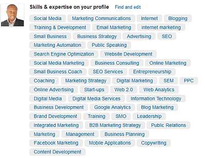 skills page on linkedin.com